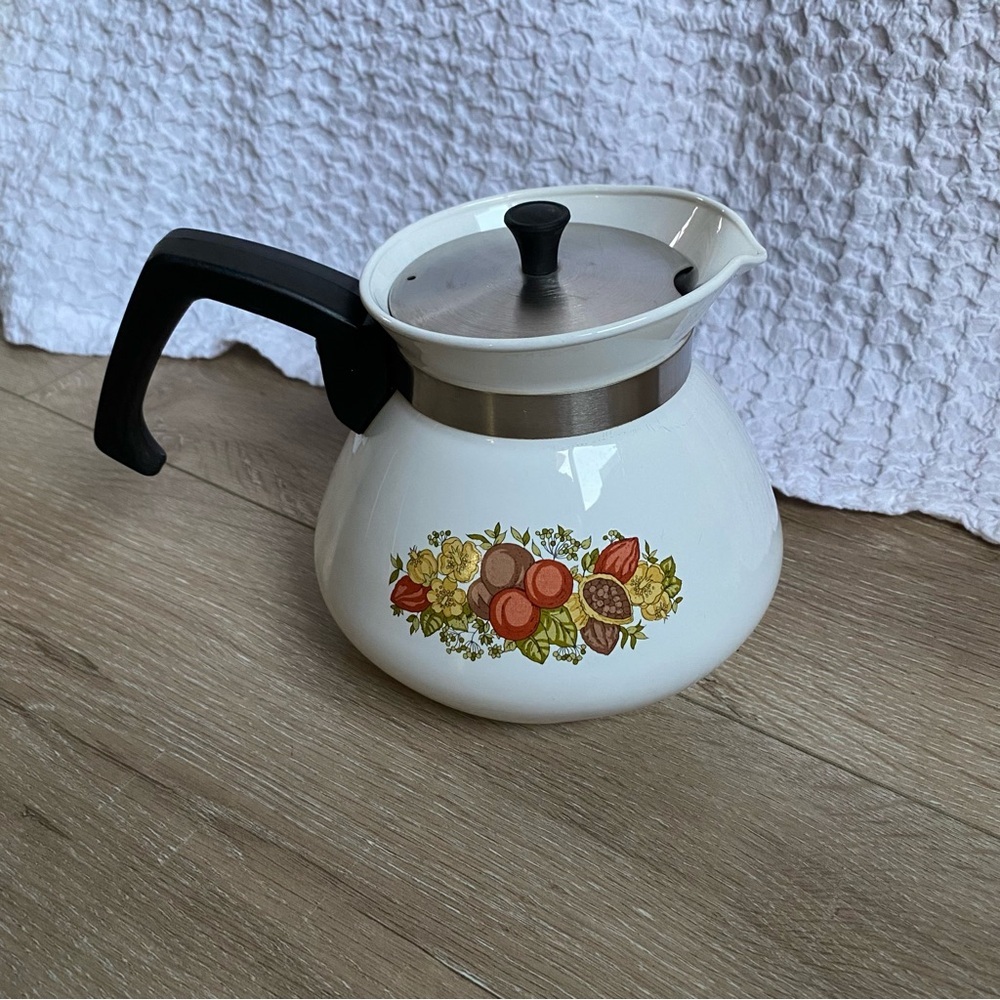 Vintage Corning Ware coffee pot 6 cup spice of life